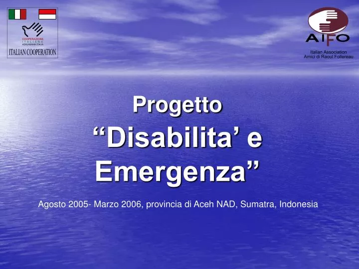 progetto disabilita e emergenza