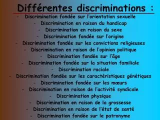 diff rentes discriminations