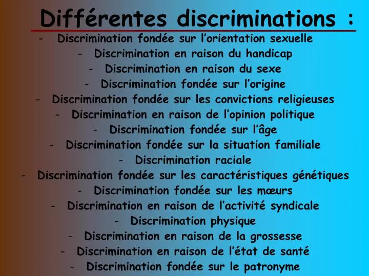 diff rentes discriminations