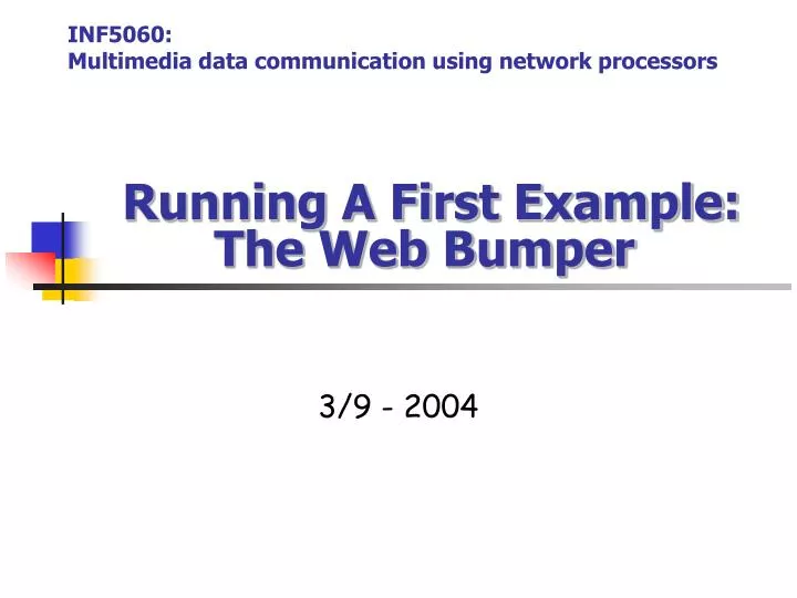running a first example the web bumper