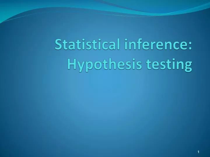 statistical inference hypothesis testing