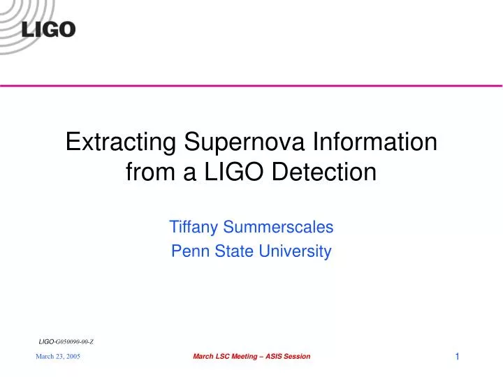 extracting supernova information from a ligo detection