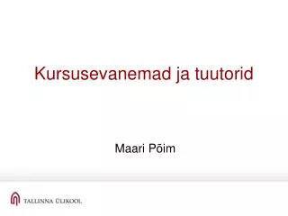 kursusevanemad ja tuutorid