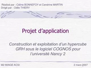 projet d application