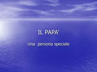 il papa