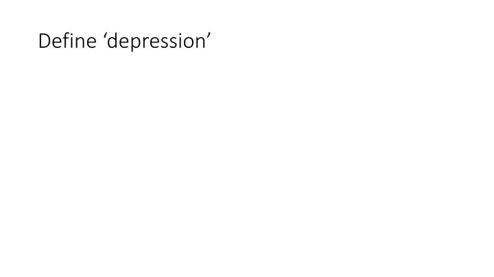 define depression