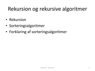 rekursion og rekursive algoritmer