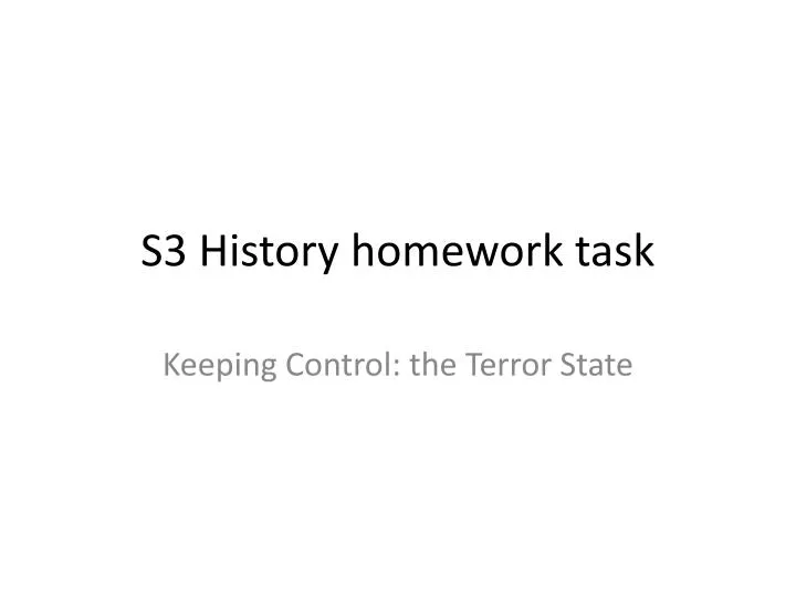 s3 history homework task