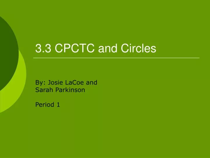 3 3 cpctc and circles