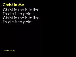 Christ In Me