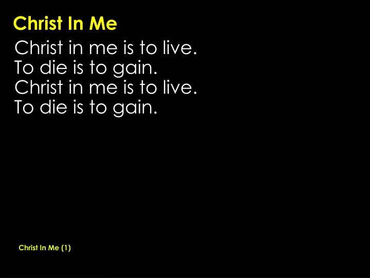 christ in me