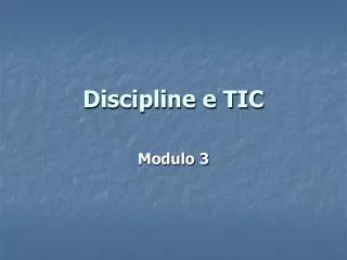 discipline e tic