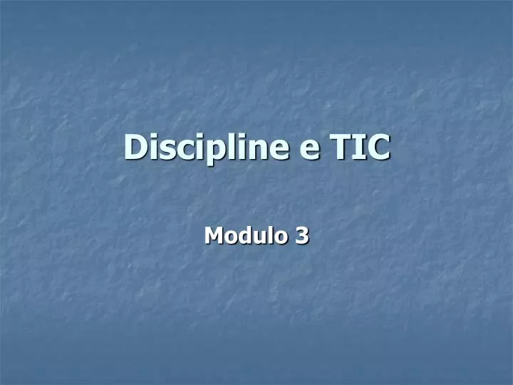 discipline e tic