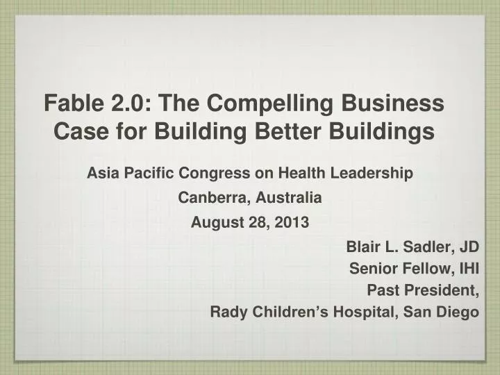 fable 2 0 the compelling business case for building better buildings