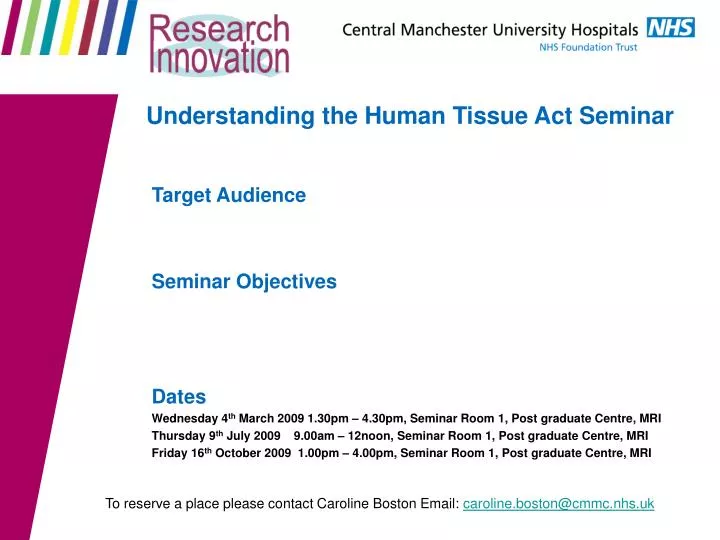understanding the human tissue act seminar