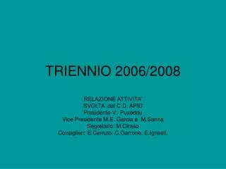 triennio 2006 2008