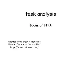 task analysis focus on HTA