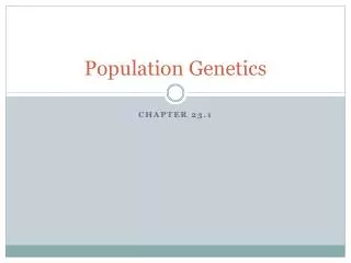 Population Genetics