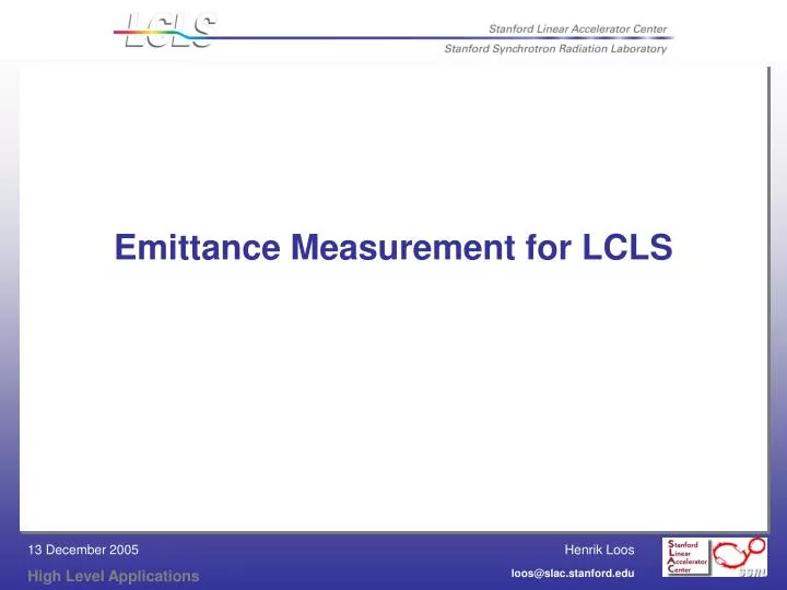 emittance measurement for lcls