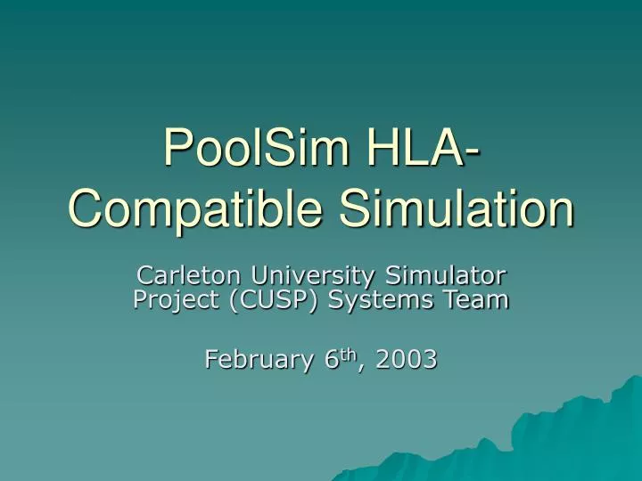 poolsim hla compatible simulation