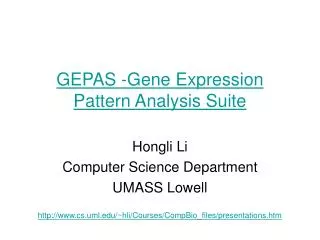 GEPAS -Gene Expression Pattern Analysis Suite
