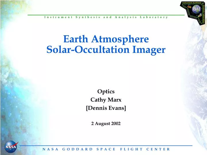 earth atmosphere solar occultation imager