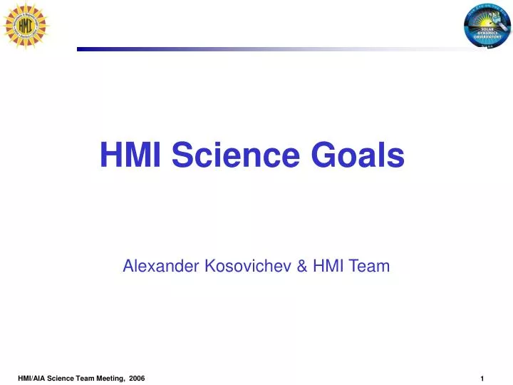 hmi science goals