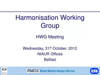 Harmonisation Working Group