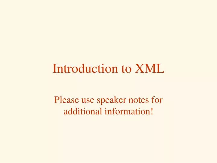 introduction to xml
