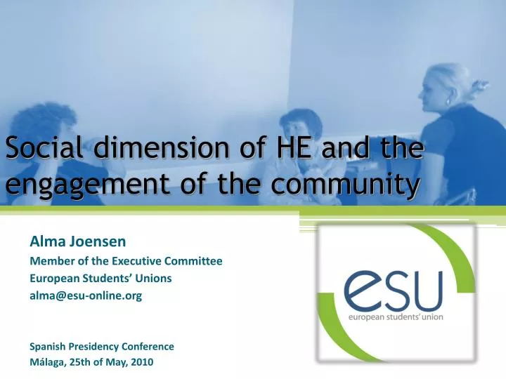 social dimension of he and the engagement of the community