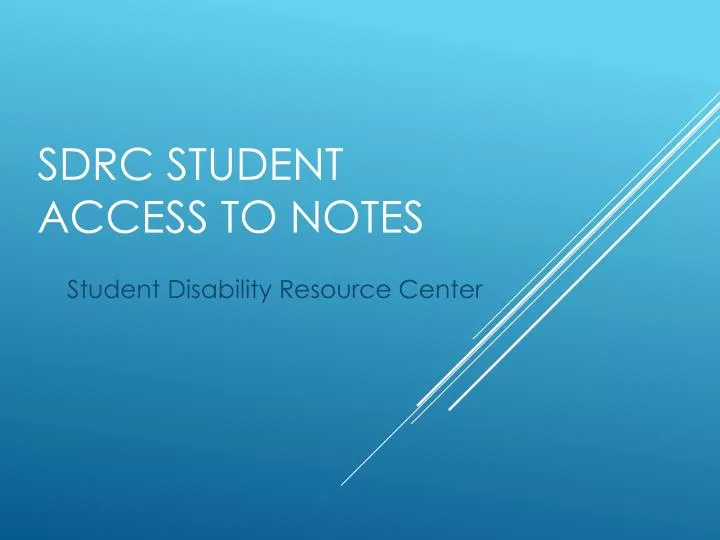 sdrc student access to notes