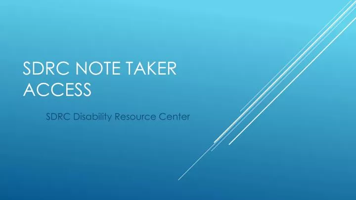 sdrc note taker access