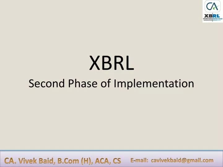 xbrl second phase of implementation
