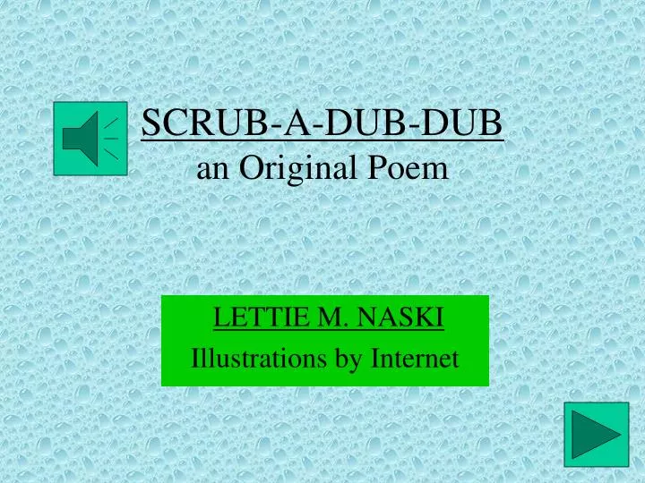 scrub a dub dub an original poem