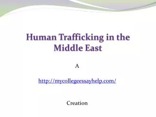 Human Trafficking in the Middle East