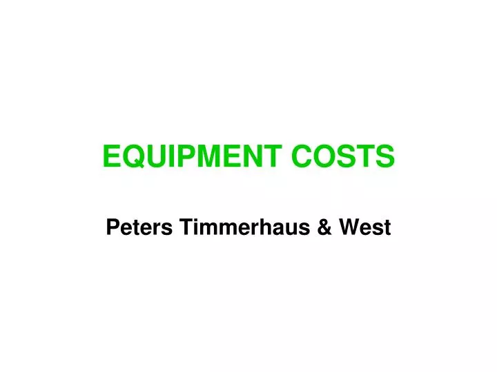 equipment costs