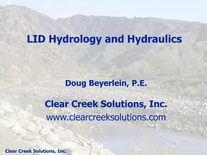 lid hydrology and hydraulics