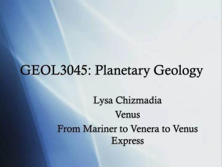 geol3045 planetary geology