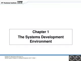 chapter 1 the systems development environment