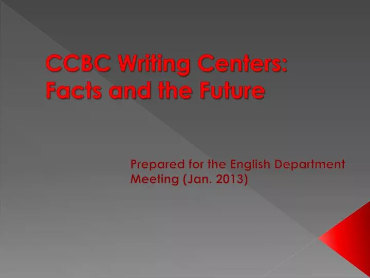 ccbc writing centers facts and the future
