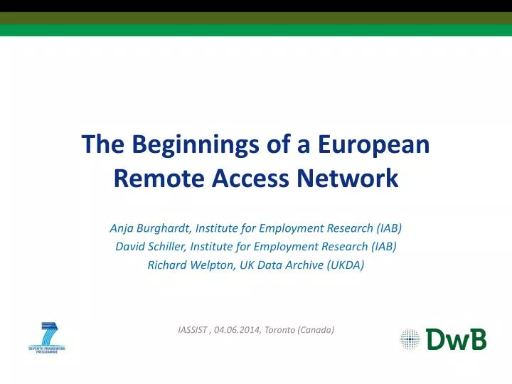 the beginnings of a european remote access network