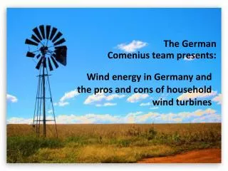 The German Comenius team presents: