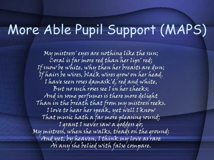 more able pupil support maps