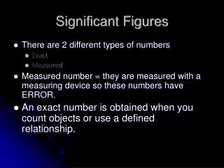 Significant Figures