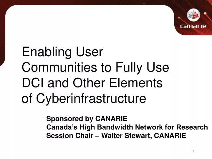 enabling user communities to fully use dci and other elements of cyberinfrastructure