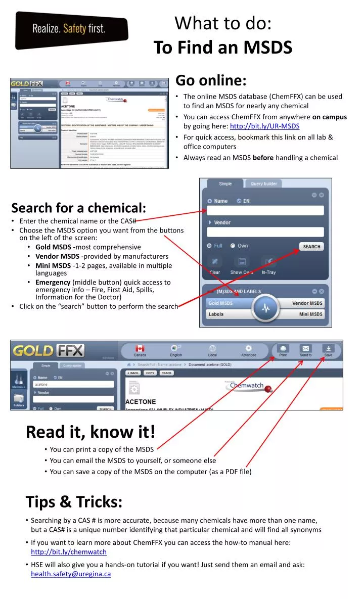 what to do to find an msds