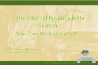 The Internal Responsibility 								System