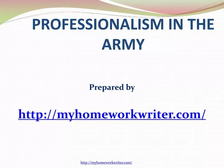 professionalism in the army