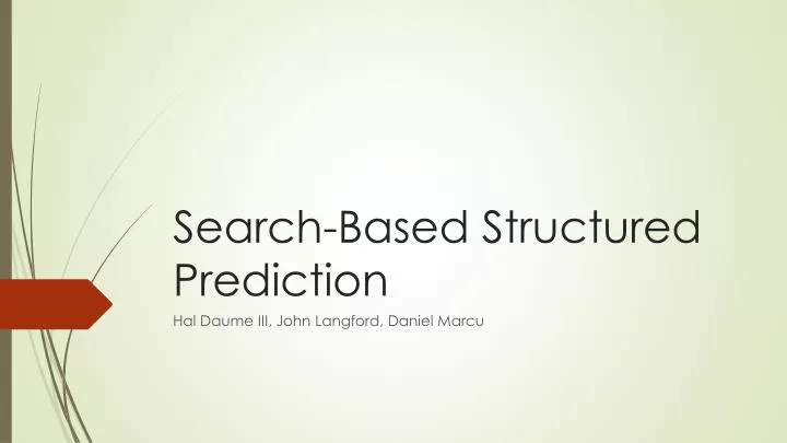 search based structured prediction
