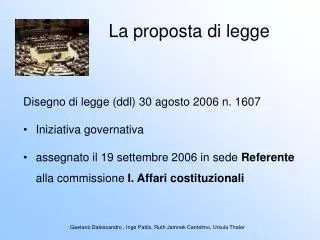 la proposta di legge